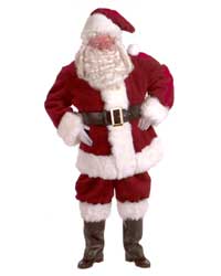 Les adultes Old Time Santa Costume Avec Capuche Costume-Rubies officiel peluche Deluxe 