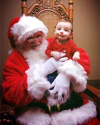 professional santa suit with boy