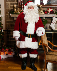 velvet santa suit standing