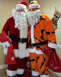 velvet santa suit with cincinnati bangles