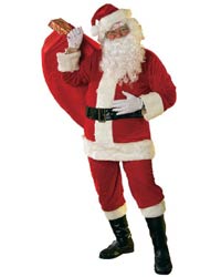 cheap velour santa suit costume