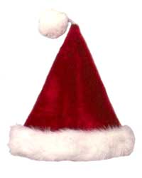 burgundy plush santa hats