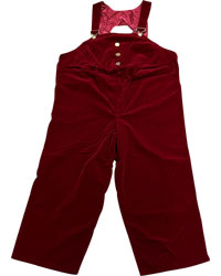 velvet santa overalls